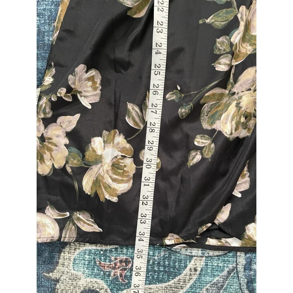 J.Crew Womens Dress Sz 00 Sz 2XS Black Floral Long Sleeve Short Fall Winter